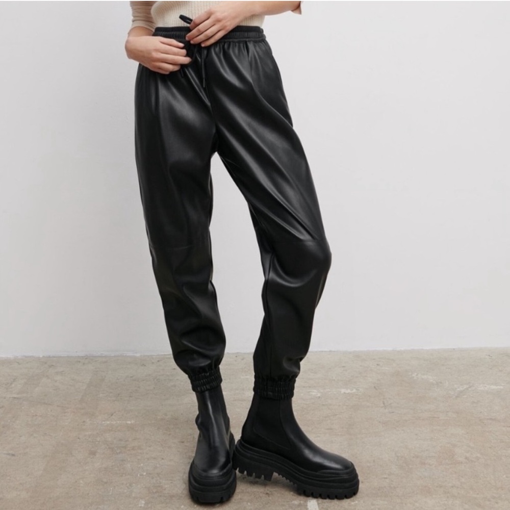 Zara faux leather jogger